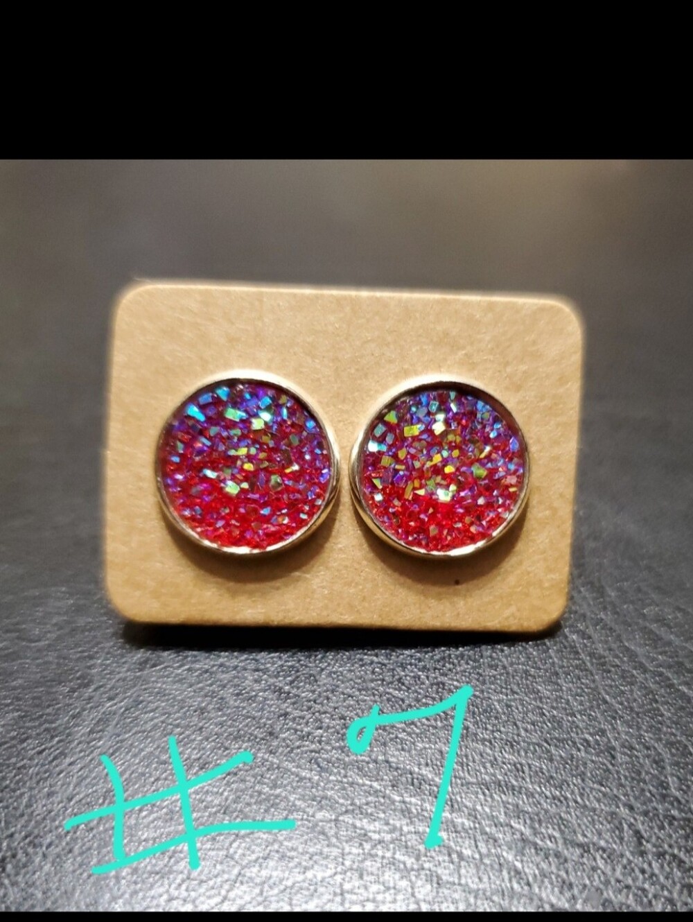 Women's Druzy Post Earrings - Picture 10 of 11